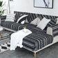 Black and White Cotton Sofa Cover Geometric Non-slip Sofa Towel Couch Cover for Corner Sofa-Cover