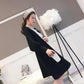 Spring and Autumn Loose Cardigan Sweater Mid-length Knitted Thicken Top Fashion Simple Female Jacket