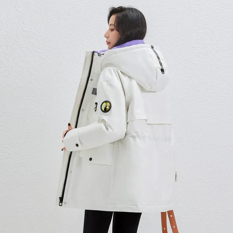 Women's Goose Down Down Jacket Long Winter Work Fitted Padded Clothes Thickened Fashion Pie Overcome Jacket Casual Sports Jacket Climbing Jacket Coat