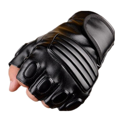 Men's Half-finger Gloves Cycling Sports Fitness Outdoor Training Tactics Army Fan Driving Fingerless Half-Leather Gloves