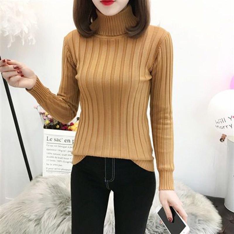 Large Size Warm Sweater Plus Velvet Thick Turtleneck Sweater Female Autumn and Winter Long Sleeves