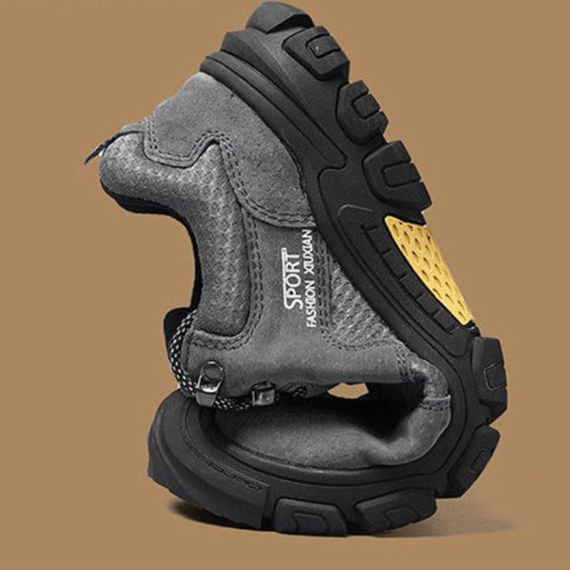 Mountaineering Men's Shoes Winter Plus Velvet Warm Outdoor Casual Leather Shoes Leather Non-slip Wear-resistant Men's Sports Shoes