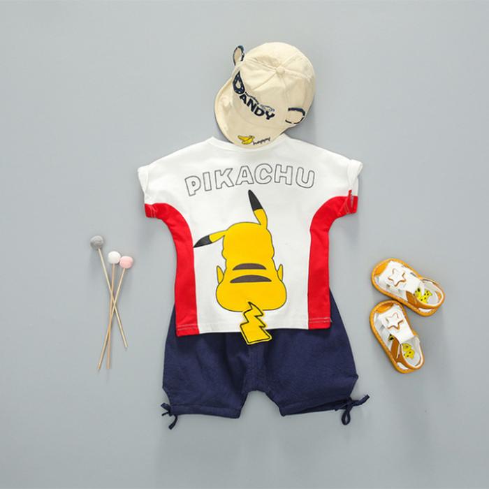 Cartoon Children's Summer Cute Set Pullover Top Short Sleeve T-shirt Shorts Boys Girls Two Piece Suit