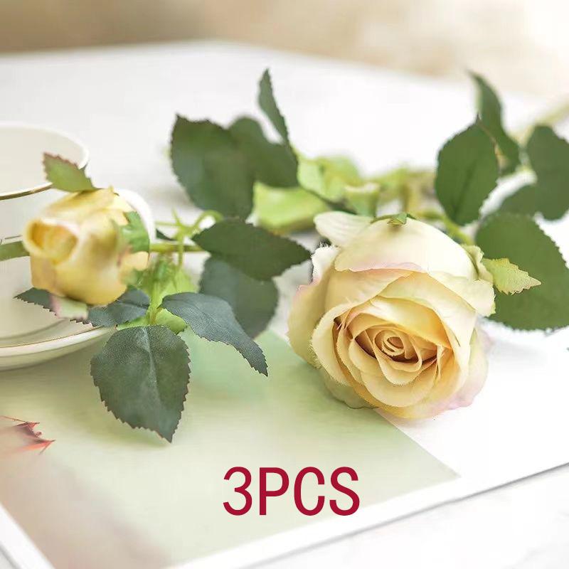 Bulgarian Rose Simulation Bouquet Fake Flower Decoration European Plastic Flower Decoration Silk Flower Living Room Table Decoration