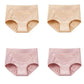 4 Pcs Women's cotton Mid-waist solid Warm belly Underwear Cotton Stalls Hips seamless panties Lower Abdomen Slimming Postpartum Breathable Underwear