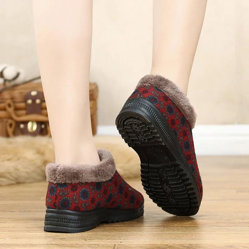 Winter Plus Velvet Women's Cotton Shoes Thickened Warmth and Comfortable Waterproof Non-slip Cotton Boots