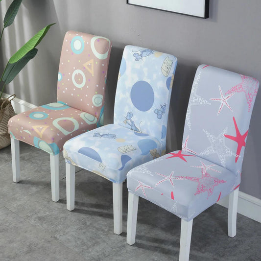 Spandex Chair Cover Stretch Home Dining Elastic Floral Print Chair Covers Multifunctional Spandex Elastic Cloth Universal Size