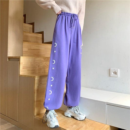 Gray Sweatpants Female Spring Korean Version of Loose Casual All-match Student High-waisted Waistband Was Thin Harem Pants Tide