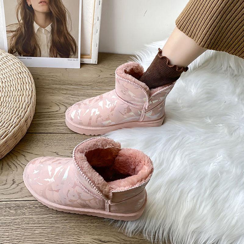 Thickened Snow Boots Women's Short Tube Short Boots with Wool Winter New Non-slip Thick Warm Cotton Shoes Plus Cashmere Boots for Children