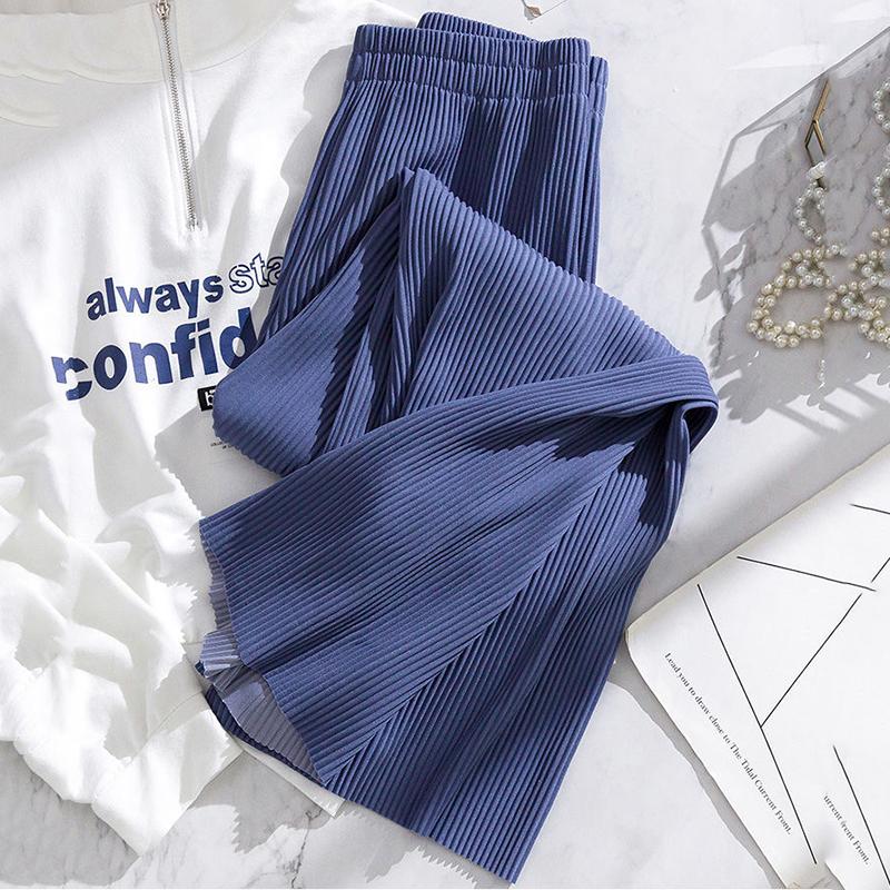WTEMPO Wide Leg Straight Trousers Summer Cool Thin Pants Women Loose High Waist  Casual Cool Comfortable Home Go Out Party Office
