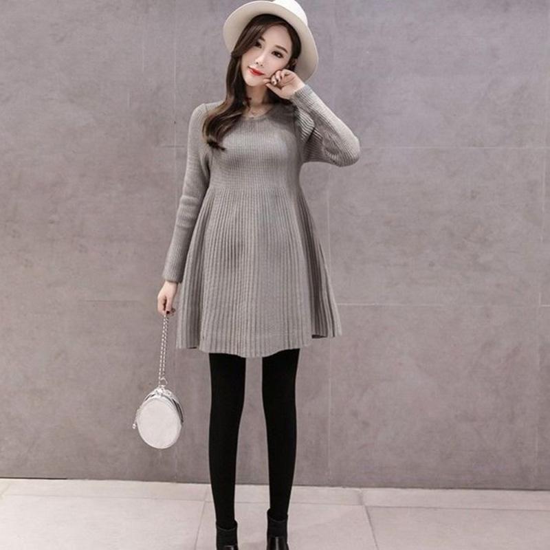 Autumn and Winter Pregnant Women Sweater Fashion Loose Dress Mid-length Sweater Trend