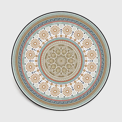 Round Carpet Fashion Simple and Fresh Ethnic Style Round Living Room Carpet Bedroom Non-slip Floor Mat Carpet