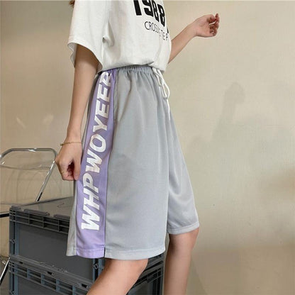 Basketball Style Outer Wear Shorts Women's Loose Pants Summer Straight Sports Five-point Pants