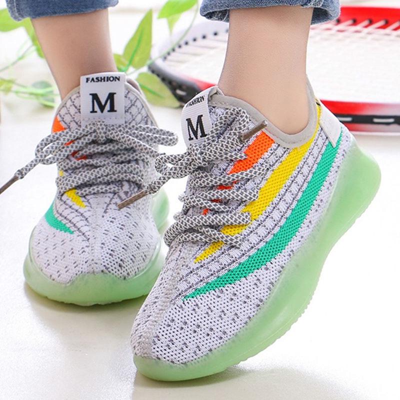 2020 Spring Boys Running Shoes Girls Casual Breathable Flying Woven Coconut Shoe Net Children's Sneakers