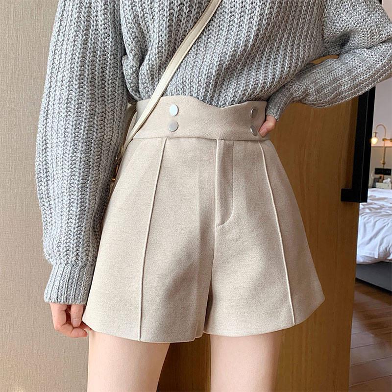 Women High Waist Shorts Elegant Ladies Wide Leg Shorts High Quality Loose Casual Shorts Bottom