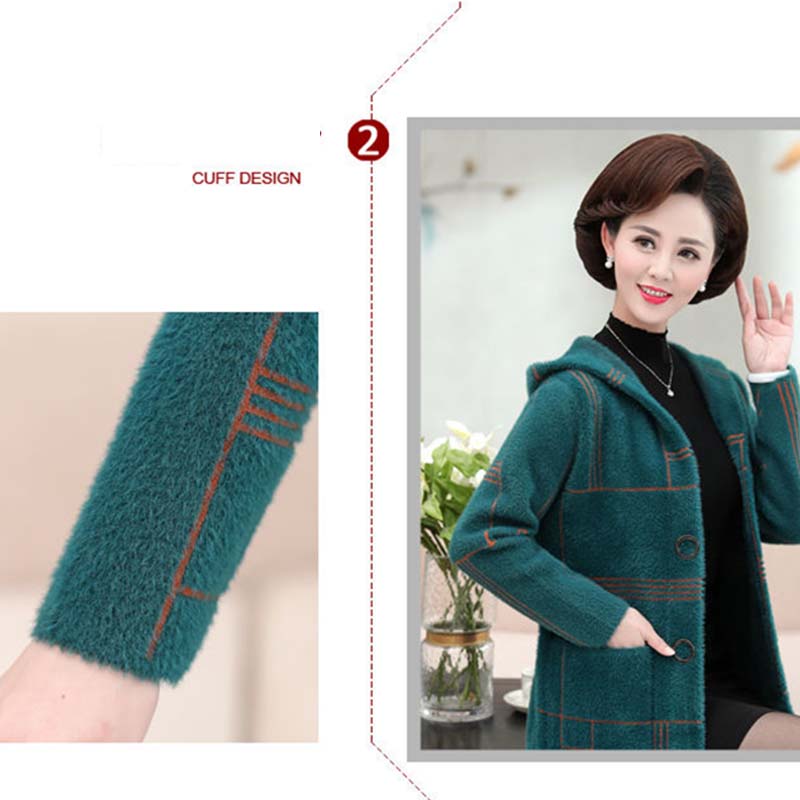 Mom Wears Autumn and Winter Imitation Fur Mink Velvet Jacket All-match Mid-length Large Size Middle-aged and Elderly Women's Western Style Coat
