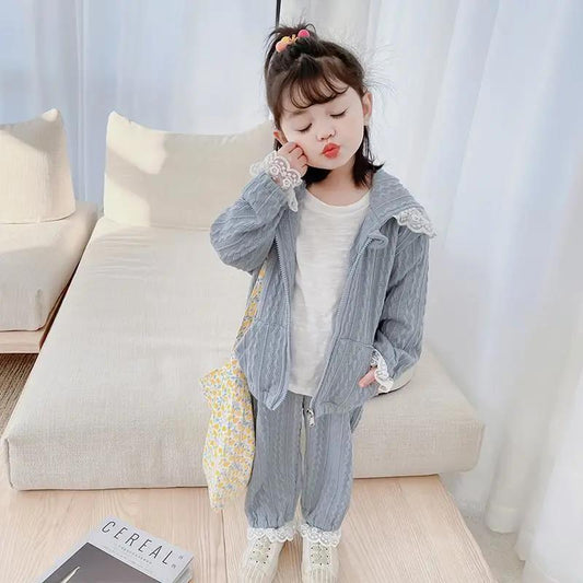 Girls' Suits 2021 Spring and Autumn Children's Two-piece Casual Girl Baby Spring Clothes
