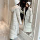 Winter Solid Color Casual Jacket Long Over-the-knee Thick Padded Jacket Fashionable and Versatile Female Down Padded Coat