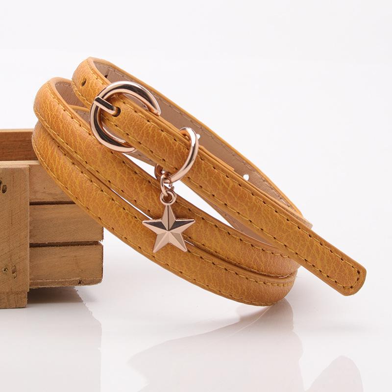 Ladies Star Pendant Decorative Thin Belt Fashion Belt Female Student Belt
