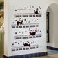 Cat child room bedroom kindergarten background wall stickers green mural on the piano music sticker