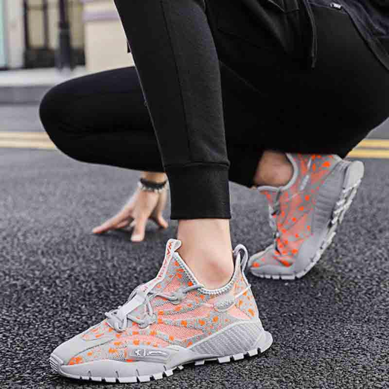 Plus Size 39-44 Men Sneakers Low-top Mesh Running Basketball Shoeses Outdoor Non-slip Sports Shoes Shockproof Shoes