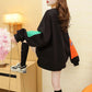 Middle Long Female Hooded Sweater Plus Velvet Thick Korean Coat Loose Wild Fashion Street Top