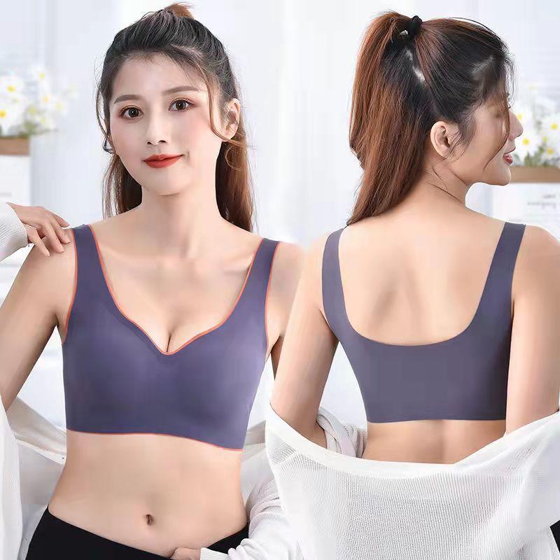 Women's Sports Underwear Ice Silk Beauty Back Bra Seamless One-piece Vest Thin Section Gathered Tube Top Crop Tops for Women Yoga Push Up Bra Top