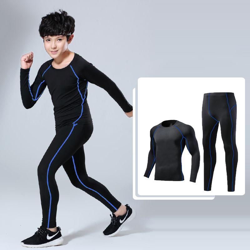 Boys Running Children Fitness Sets Gym Clothing Men Training Tights Jogging Sports Compression Wear