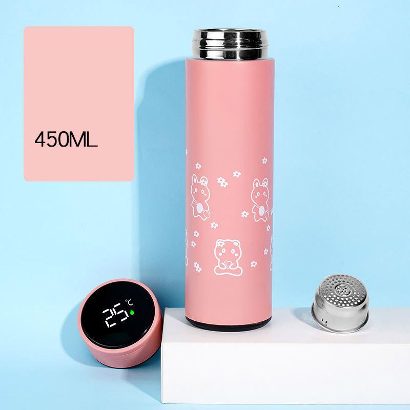 Intelligent Temperature Measuring Mug for Men and Women Portable Vacuum 304 Stainless Steel Water Cup Student Cute Korean Teacup Ins