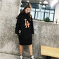 Autumn and Winter Hooded Plus Size Sweater Mid-length Loose Padded Base Skirt