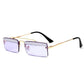 WTEMPO Personalized Eyebrow Metal Square Sunglasses Women Men Fashion Anti-UV Small Frame Sun Glasse