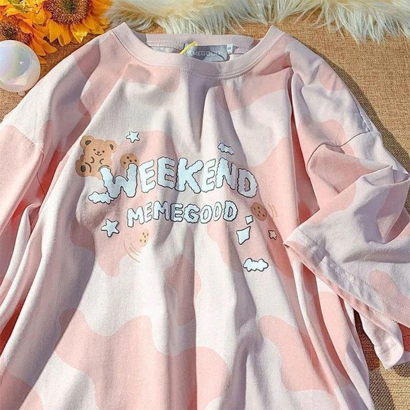 Street Style Loose Short-sleeved T-shirt Female Student Tide Brand Harajuku Style Couple Half-sleeve Top