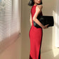 Sling Skirt Temperament Sexy Slim Age-reducing One-shoulder Split Trendy Girl One-step Dress