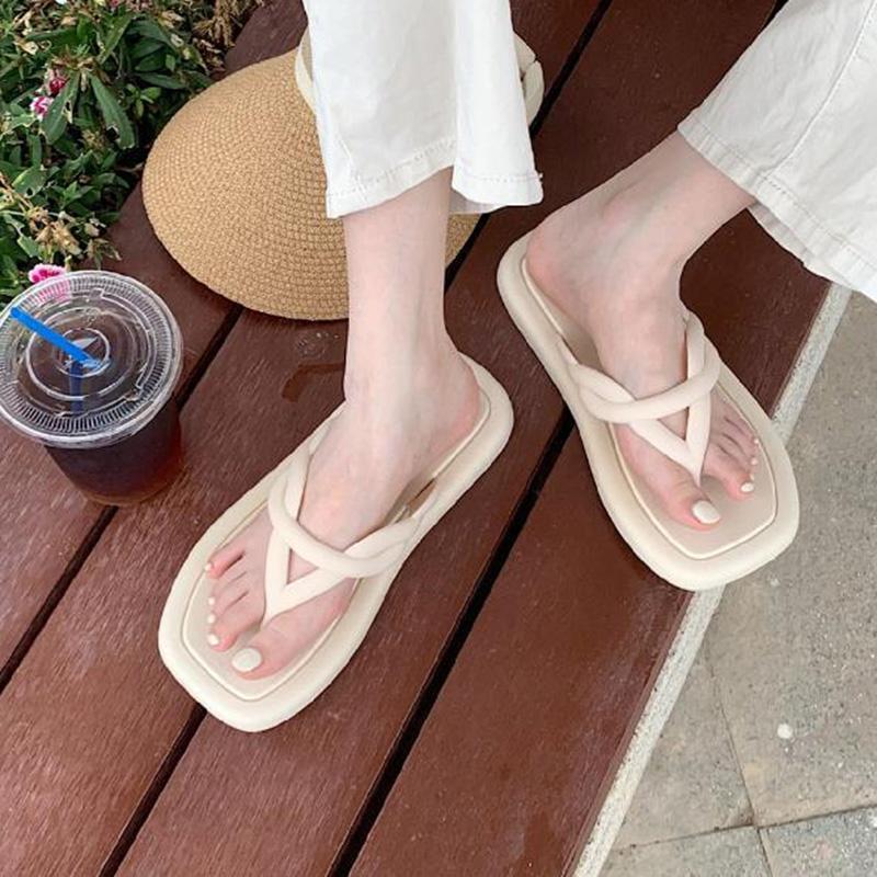Flip-flops Female Summer Fairy Style Casual Fashion Korean Retro Flip-flops Vacation Beach Sandals and Slippers