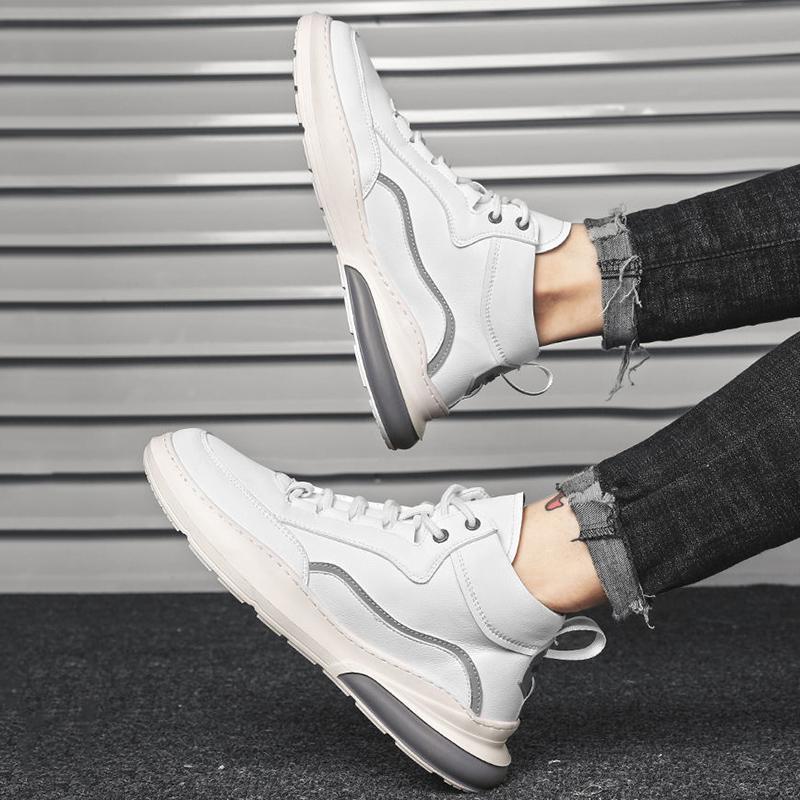 Men's Breathable Heighten Shoes Trendy High Top Men's Tennis Shoes Sports Basketball Board Shoes