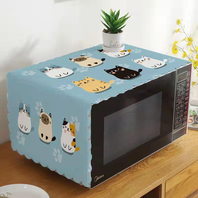 Microwave Oven Cover Dust Cover Oil-proof Thickened Splash-proof Oven Cover Cloth Universal Waterproof Cover Towel Household Dust-proof Cloth