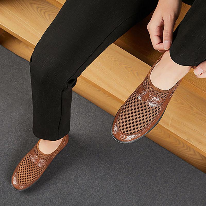 Summer Breathable Mesh Men's Shoes Lazy Casual Sandals Men