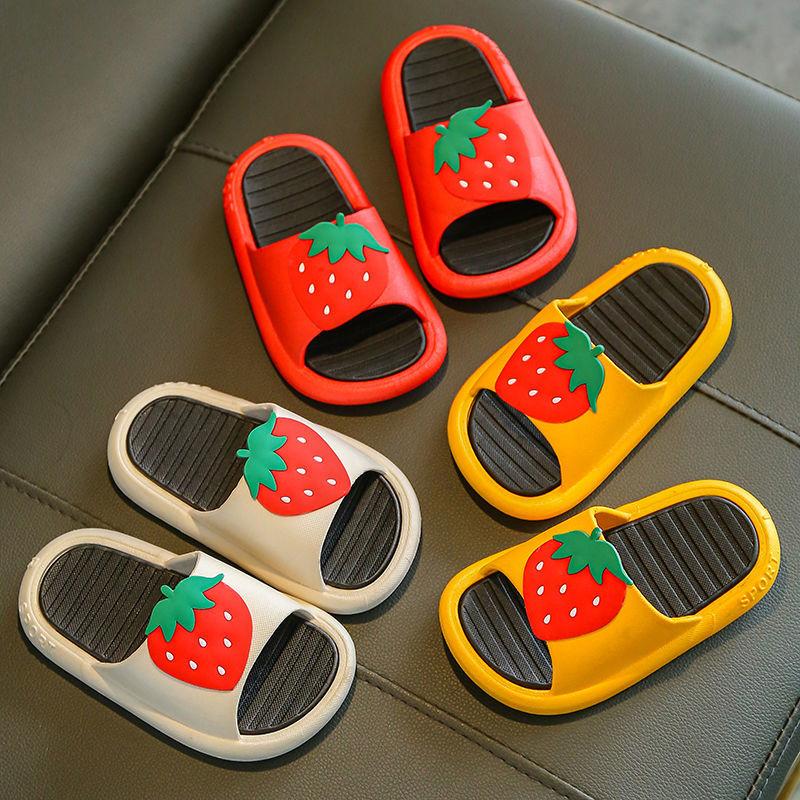 Children's Slippers Girls Cute Strawberry Non-slip Soft Bottom 3 Years Old Household Children's Sandals Slippers Summer