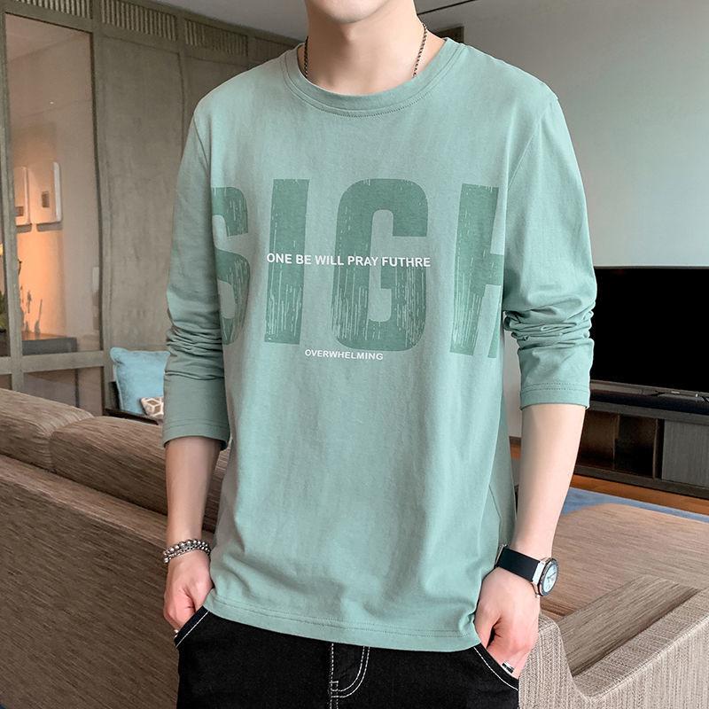 Long-sleeved Cotton Men's Spring Bottoming Shirt Loose T-shirt Men's Shirt Student T-shirt