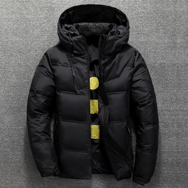 Winter Warm Men's Jacket Jacket Casual Stand-up Collar Down Thick Hood White Duck Parka Men's Winter Hooded Down Jacket