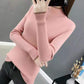 Autumn and Winter Korean Warm Knit Sweater Slim Long-sleeved Solid Color Blouse Round Neck Non-ball Sweater