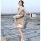 Cotton Women's Mid-length Women's Fur Collar Imitation Lamb Wool Splicing Shiny Coat