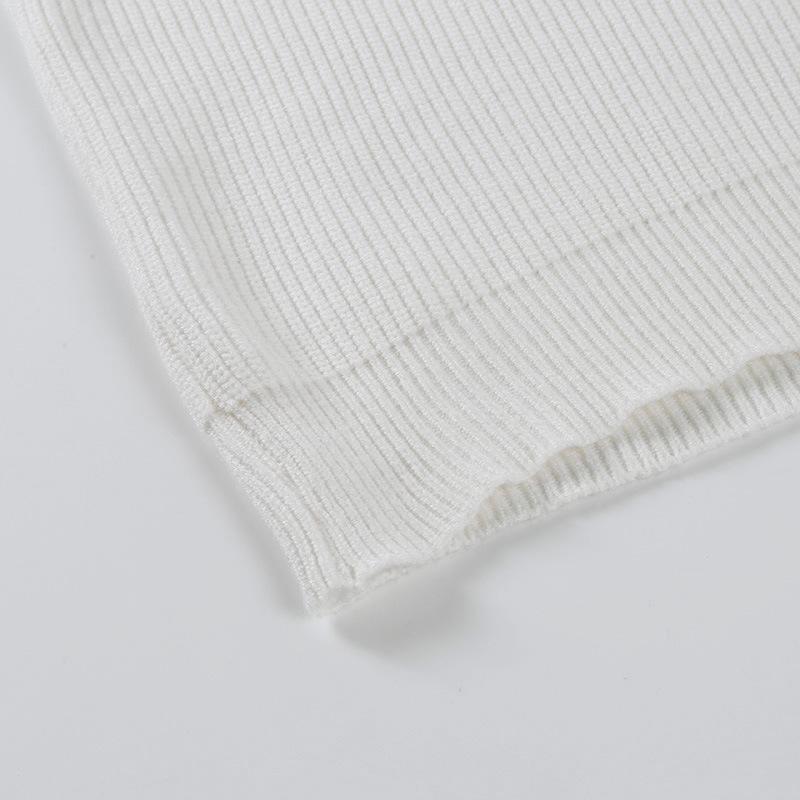 Turtleneck Autumn Winter Solid Wool Knit Sweater New Sexy Temperament High Neck Short Sleeve Sweater Top Women