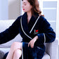 Ladies Home Clothes Love U Chest Label Bathrobe Cashmere Warm Pajamas Homewear Quick-drying Robe Coat Long