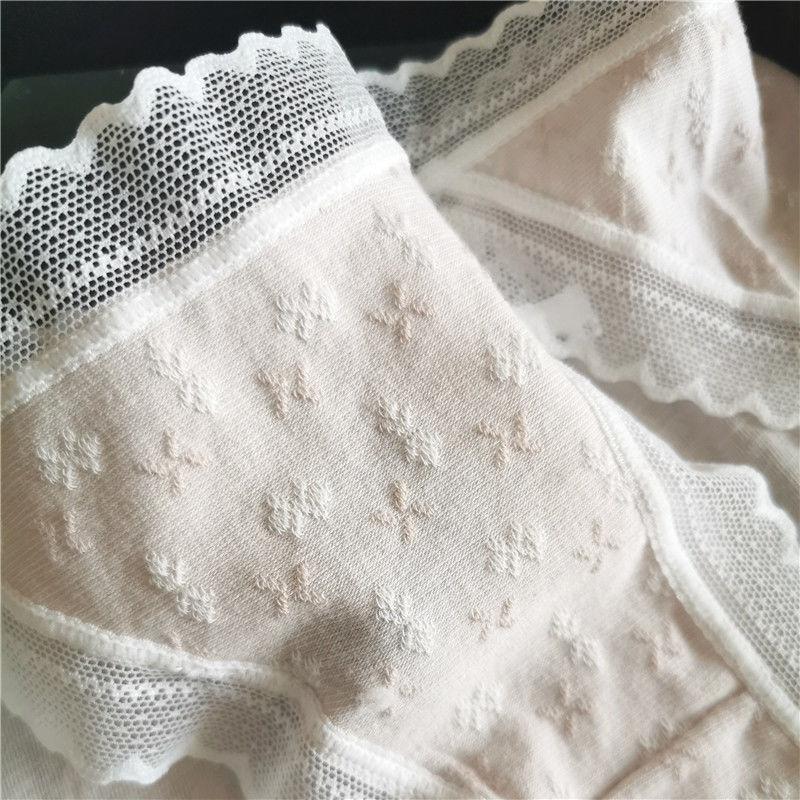 Women's Panties Fresh Small Floral Lace Edge Sweet Girl Cotton Crotch Antibacterial Briefs
