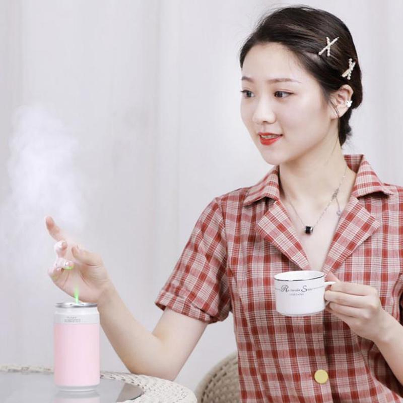 240ml Cans Indoor Air Humidifier Car Mini Sprayer USB Aroma Diffuser Mute Air Purifier