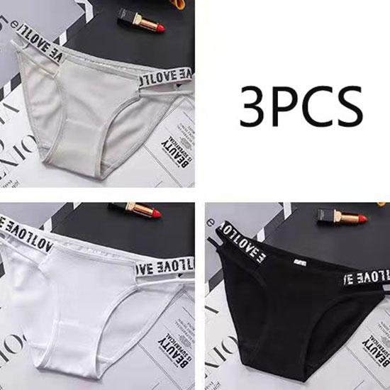 Simple Sports Style Girl Hollow Panties Ladies Sexy Low Waist Briefs Cotton Inner Crotch Breathable Letter Thin Belt Panties for Women Underwear