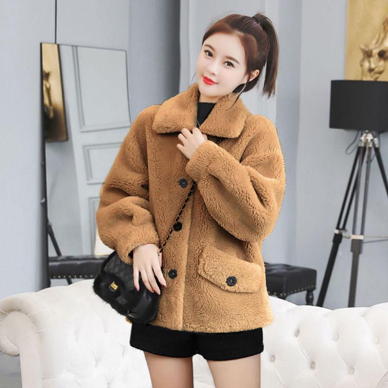 Lamb Plush Jacket Autumn and Winter Women's Fur One Thick Warm Jacket Women Loose Short Top