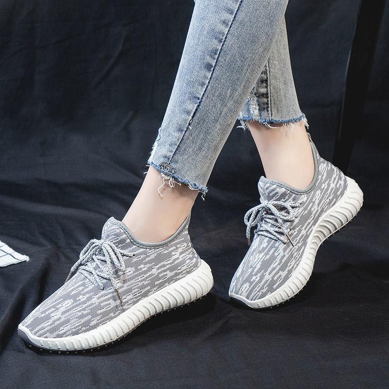Spring Women's Shoes Korean Style Breathable Shoes Running Casual Fly-knit Old Shoes