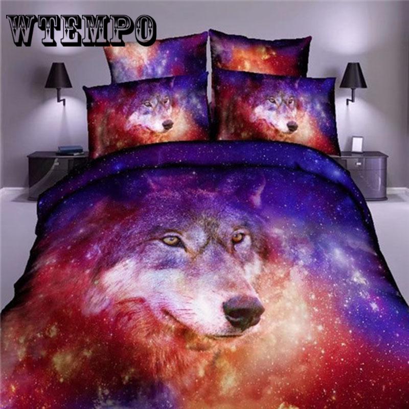 High Quality Bed Set 3d Animal Quilt Cover Bedding Set Article Wolf Four Paper Set